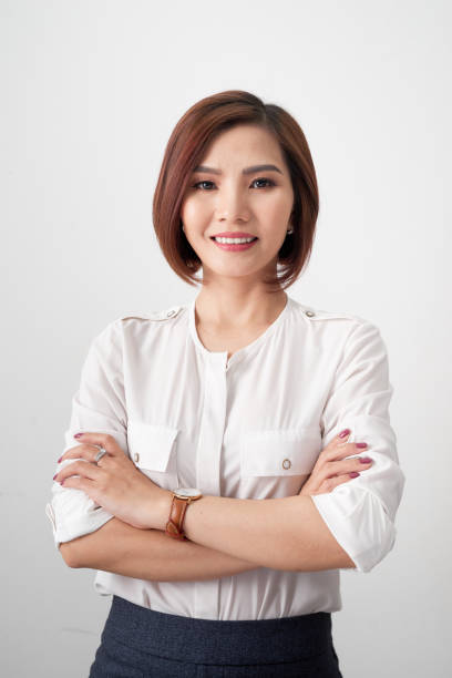 istockphoto-1068624538-612x612 Entrepreneur young asian woman, business woman arms crossed on white background.
